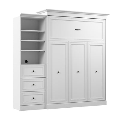 Bestar Versatile Queen Murphy Bed and Closet Organizer with Drawers (92 W) - White|Grand lit escamotable Versatile de Bestar de 92 po (L) avec organisateur de garde-robe et tiroirs - blanc