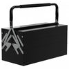 Durhand Metal Tool Box Portable Steel Tool Chest Cabinet With Handle, Black