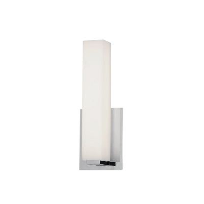 Dainolite Vonte Wall Sconce 12w Polished Chrome Light White Glass Lamp|Applique murale Vonte de Dainolite en verre blanc, avec fini chromé poli et ampoule de 12 W