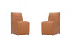 Anna Square Modern Vegan Leather Dining Chair in Saddle Brown - Set of 2