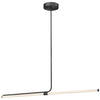 Dainolite Corvette Horizontal Pendant 24w Matte Black Finish White Acrylic Diffuser Lamp