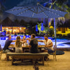 Costway 10FT Cantilever Solar Powered 32LED Lighted Patio Offset Umbrella Outdoor Navy