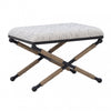 Ashburn Campaign Fabric Accent Striped Ottoman - Black