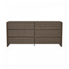 Linda Modern 72\" Dresser in Walnut Brown (6-Drawer)