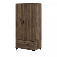 Musano Wardrobe Armoire With Doors And Drawers - Natural Walnut
