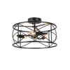 Dainolite Calah 3 Light Semi-flush Mount Incandescent Matte Black Lamp