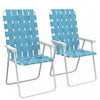 Outsunny Set Of 2 Folding Patio Chairs, Classic Portable Chair Set, Blue