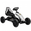 Aosom Pedal Go Kart For Kids, Pedal Powered Ride-On Car With Swing Axle, Adjustable Bucket, Handbrake, 4 Eva Wheels Powered Ride, Indoor Foot Racer, For 3-8 Years Old, White