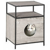 Pawhut Wooden Cat House Kitty Shelter Bed With Washable Cushion And Open Shelf, Grey, 19