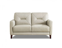 Hydeline Mavis Leather Loveseat - Vanilla