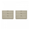 Evelyn Modern 32\" Nightstand in Natural (3-Drawer) - Set of 2