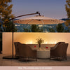 Costway 10 Ft Patio Solar LED Offset Umbrella 40 Lights Crank Cross Base Tan