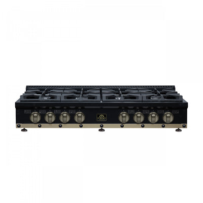 Forno Ambassador 48" Gas Cooktop, Black, 8 burners - FCTGS5799-48CPBLK | Table de cuisson au gaz Ambassador 48 po, noire, 8 bruleurs – FCTGS5799-48CPBLK