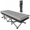 Outsunny Camping Cot with Pad, 32\" Extra Wide Folding Cots, Grey