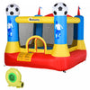 Outsunny Kids Bounce Castle House Inflatable Trampoline With Inflator For Kids Age 3-8 Football Field Design 7.4' X 7.2' X 6.4'
