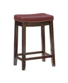 Claridge Faux Leather Backless Counter-Height Stool - Red