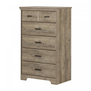 Versa 5-drawer Chest - Weathered Oak