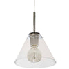 Dainolite Roswell 1 Light Pendant Large Polished Chrome Clear Glass Lamp