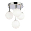 Dainolite Megallan 4 Light Flush Mount Polished Chrome Opal White Glass Lamp