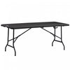 Outsunny 6 Ft Outdoor Dining Table For 6, Folding Patio Table Steel Legs