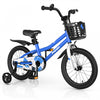 Costway 16\" Kid's Bike With Removable Training Wheels & Basket For 4-7 Years Old Blue