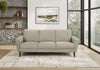 Upholstered Sofa, 77\"L, Light Brown Fabric, Solid Wood Legs, Contemporary, Modern Sofa