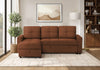 Sleeper Sofa, 90\" Length, Convertible Sofa Bed, Storage Chaise, Rust Fabric, Contemporary Sleeper Sofa