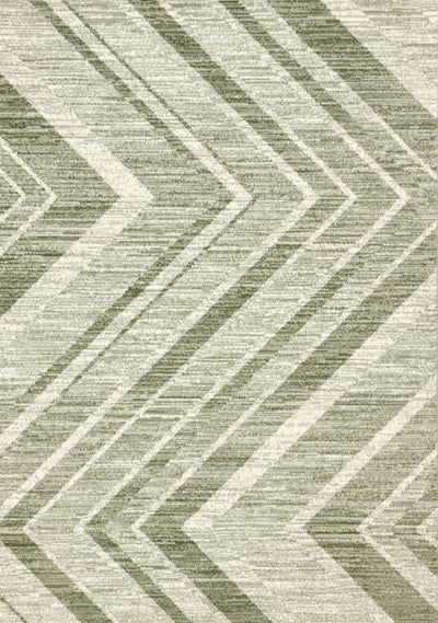 Florence Green White Distressed Chevron Design Rug, 6'7" x 9'6" Indoor Area Rug | Tapis Florence vert et blanc a motif chevron vieilli, 6'7" x 9'6"