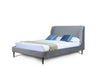 Heather Mid-Century Modern Velvet Upholstered Queen Bed in Gray and Black