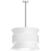 Dainolite Questa 4 Light Pendant Polished Chrome White Shades Lamp