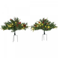 Homcom 2 Pack 1.5ft Prelit Artificial Christmas Tree Outdoors