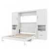 Maria Murphy Bed with Drawers and Shelves,Queen Size,White Queen Bed