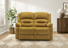Small 2-Seater Power Reclining Love Seat, 50\" Wide, Usb Port Included, Gold Fabric Recliner