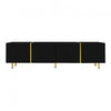 Frances Modern Tv Stand With 4 Doors,high-gloss Black Tv Stand