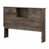 Ulysses Bookcase Headboard with Storage and Sliding Doors Fall Oak - South Shore
