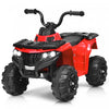 Costway 6v Battery Powered Kids Ride On Atv 4-wheeler Quad W/ Mp3 & Led Headlight Red
