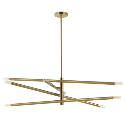 Dainolite Wand 8 Light Chandelier Aged Brass Lamp|Lustre Wand de Dainolite avec fini laiton vieilli et 8 ampoules