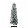 Homcom Pencil Artificial Christmas Tree With Snow-flocked Branches