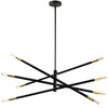 Dainolite Wand 8 Light Chandelier Small Matte Black/Aged Brass Lamp