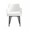 Tremont Modern Metal Vegan Leather Armchair in White