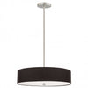 Dainolite Everly 4 Light Pendant Satin Chrome Finish Black Shade Lamp