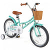 Costway 18\" Kids Bike With Height Adjustable Handlebar Seat Basket Bell Training Wheels Green