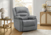 Large Upholstered Power Reclining Chair, Usb Ports Included, Blue Fabric, Transitional Recliner