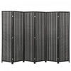 HOMCOM 6 Panel Room Divider with Handwoven Bamboo, Folding Privacy Screen