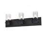 Dainolite Veronica 3 Light Vanity Light Matte Black Clear Glass Lamp