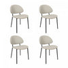 Haven Contemporary Modern Vegan Leather Metal Side Chair in Stone Gray - Set of 4