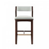 Patricia Modern Wood Upholstered Barstool in White Glacier Bar Stool