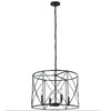 Dainolite Calah 4 Light Chandelier Incandescent Matte Black Lamp
