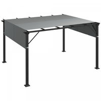 Outsunny 2 Pcs 16 X 4ft Pergola Shade, Uv Protection Pergola Canopy, Grey