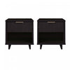 Granville Modern 18\" Nightstand in Black (1-Drawer) - Set of 2